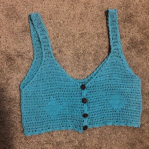Handmade Blue Crochet Top